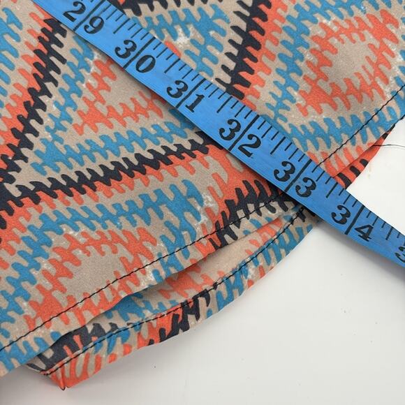 Paraella Womens Geometric Cap Sleeve Sheath Dress Size M Blue Coral Tan - Picture 11 of 15